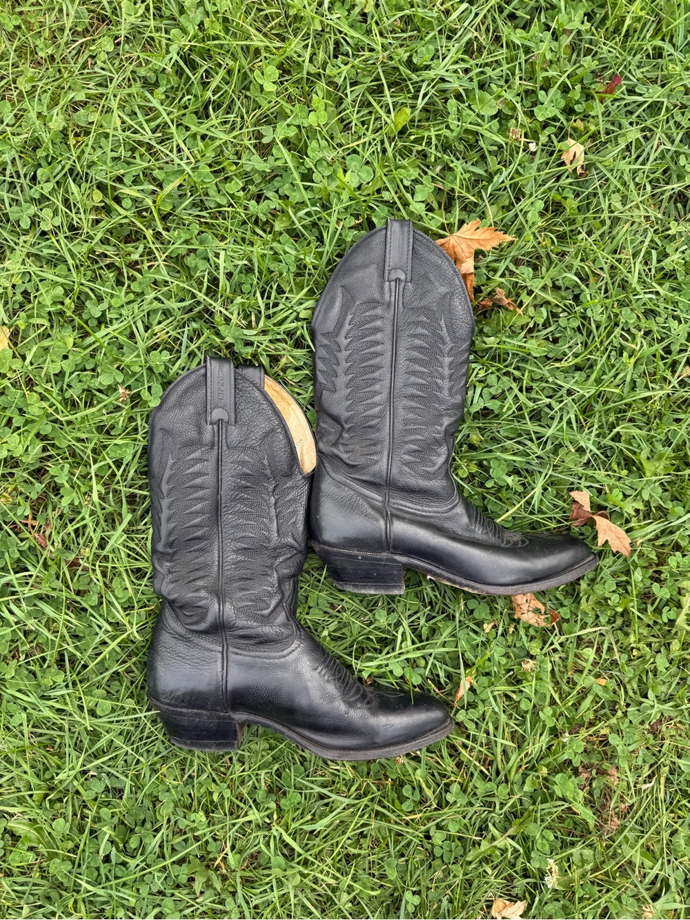 Vintage Boulet Black Leather Western Combat Boots - Unbranded - Picture 9 of 10
